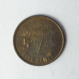 Монета пять центов, Сейшельские острова, 2000г.